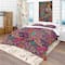 Designart 'Texture with Abstract Flowers' Bohemian & Eclectic Bedding Set - Duvet Cover & Shams
